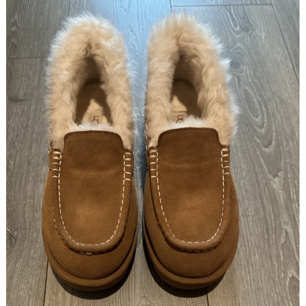 Ugg Size 10 Ansley Parc Shearling Slippers Platform Chestnut SN1158250